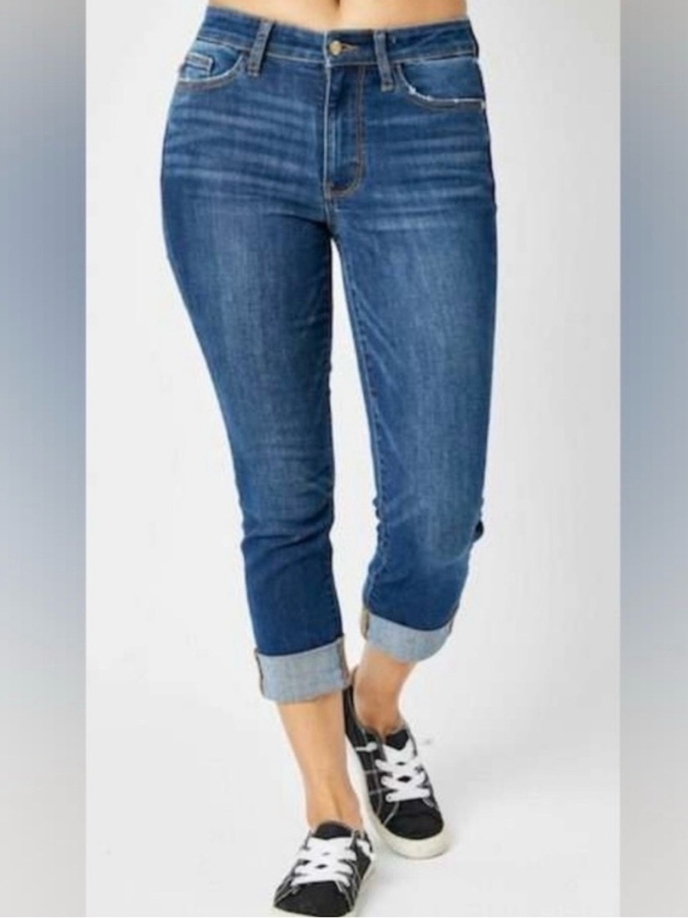 Judy Blue Dark Blue Cropped Capri Jeans